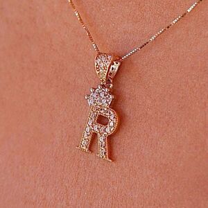14K Solid Gold Initial "R" Pendant | Letter R Charm By Tehrani Jewelry